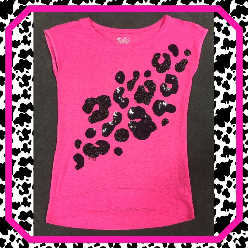 Justice Cheetah Sequined Tunic sz. 14